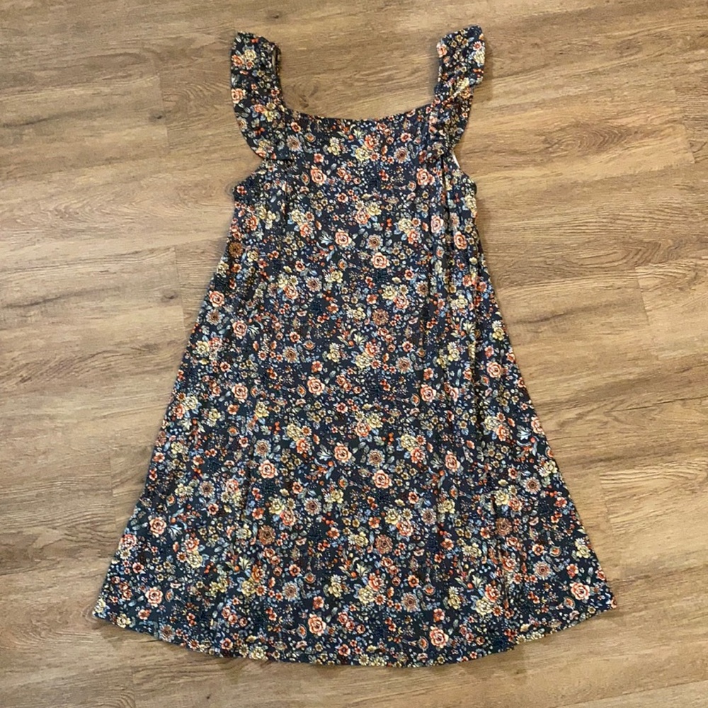 LOFT Ruffle Cap Sleeve Dress